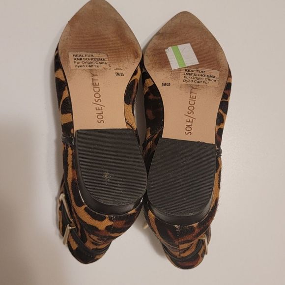 Sole Society Keema Fur Leopard Print Booties - Picture 10 of 13